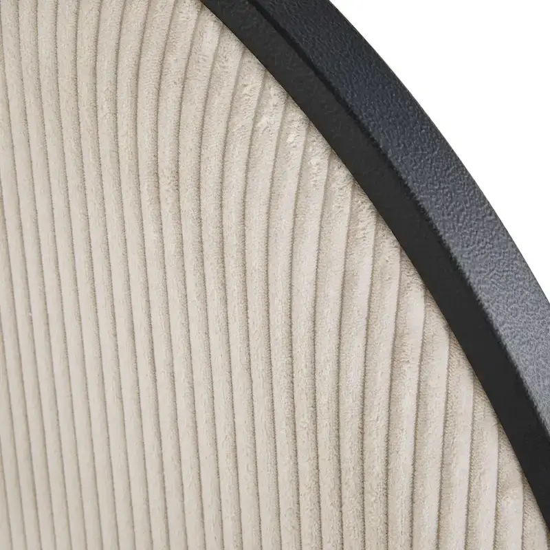 Black Metal Gray Fabric Queen Bed