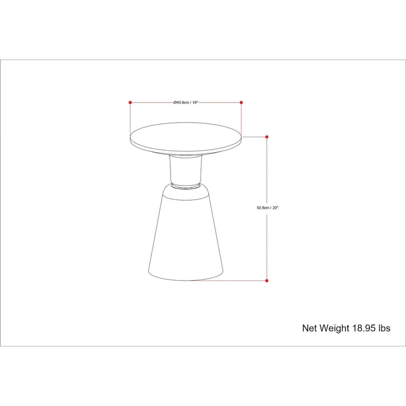 WYNDENHALL Viviana Modern 16 inch Wide Metal Side Table in Antique Brass - 16 inch Wide