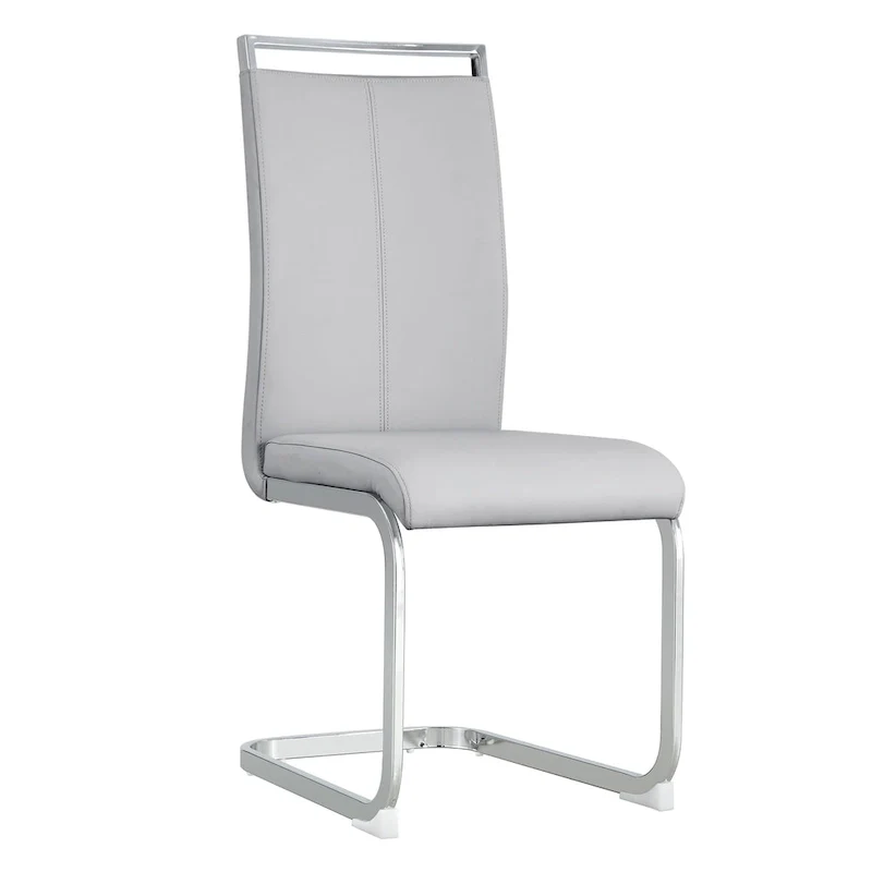 Set of 4 Modern Dining Chairs,High Back Side Chair with C-shaped Tube Chrome Metal Legs