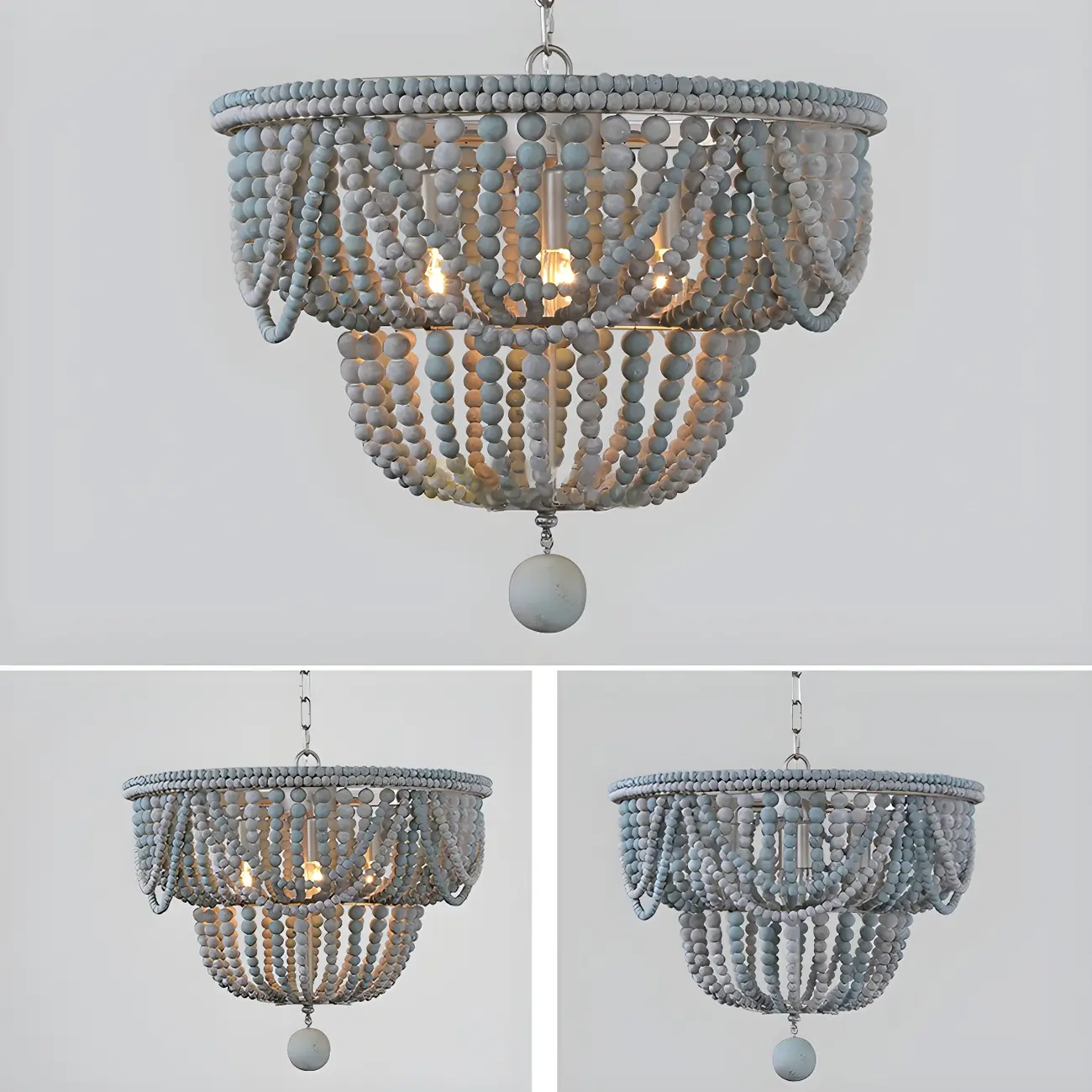 Bohemian Blue 4-Light Adjustable Hanging Chandelier