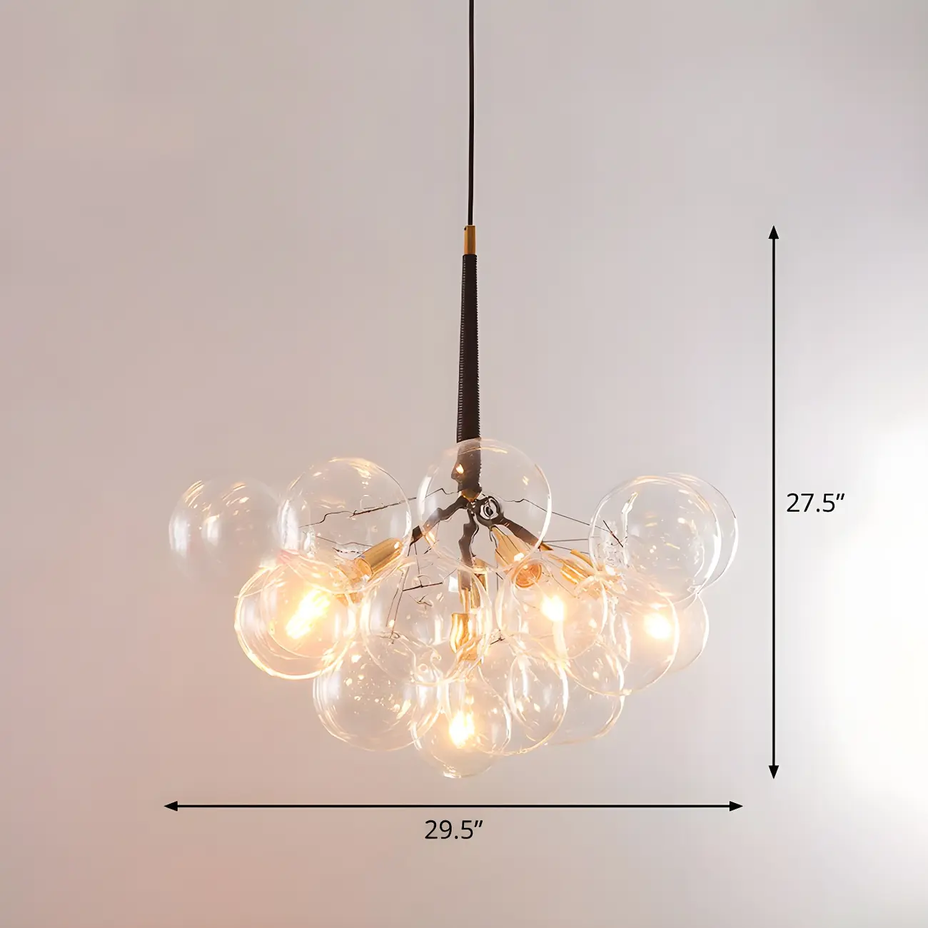 Modern Clear Bubble Glass Sphere Chandelier