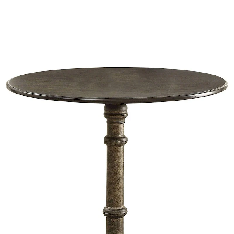 Round Transitional MDF and Metal Bistro Dining Table - 30 H x 30 W x 30 L Inches