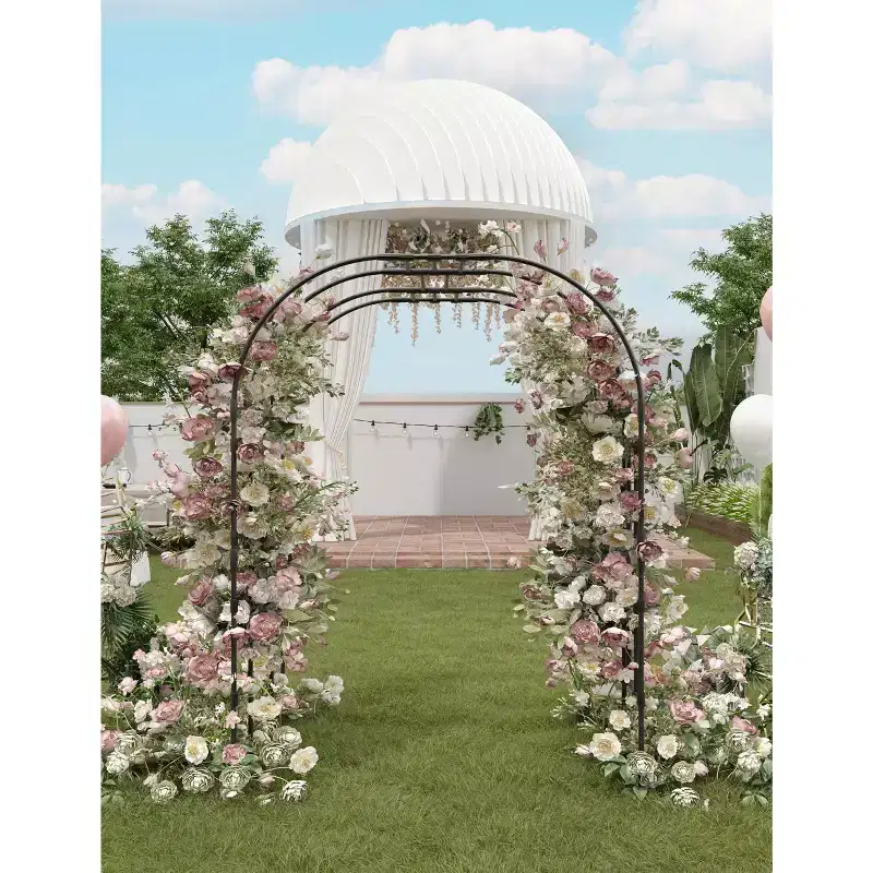 Garden Arch Trellis, Metal Core Trellis for Climbing Plants Outdoor, Tall Archway Tunnel Plant Support for Vine Cucumber Tomato Grape Climbing Plants