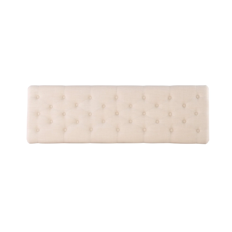 Linon Mendocino Natural Linen Tufted Entryway Bench