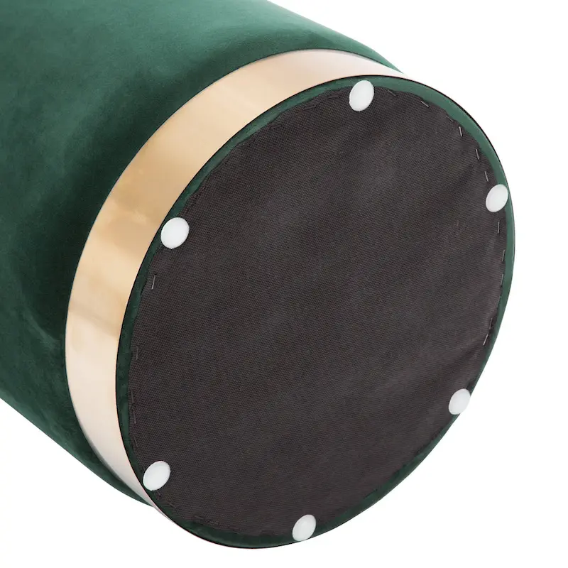Small Round Velvet Ottoman Upholstered Foot Stool
