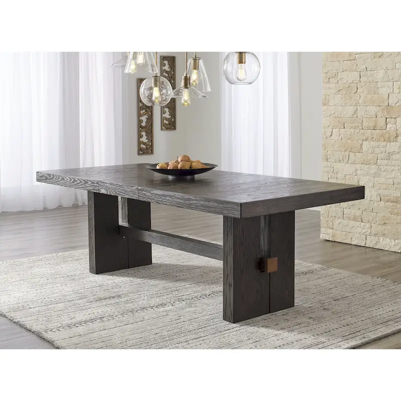 Burkhaus Dark Brown Rectangle Dining Room Extendable Table - 40 W x 90 D x 30.25 H