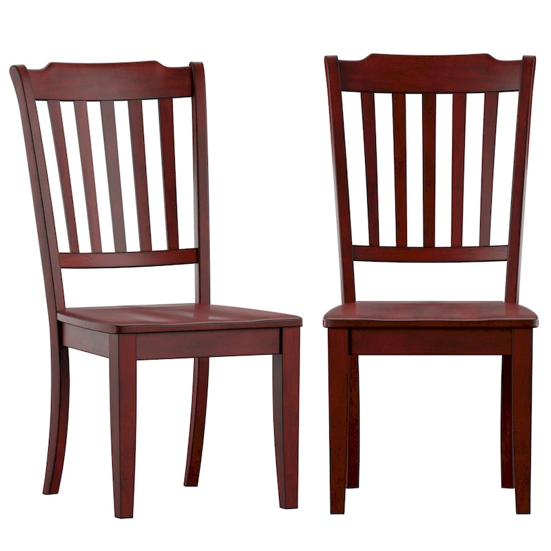 Ronda Slat Back Wood Dining Chairs (Set of 2)
