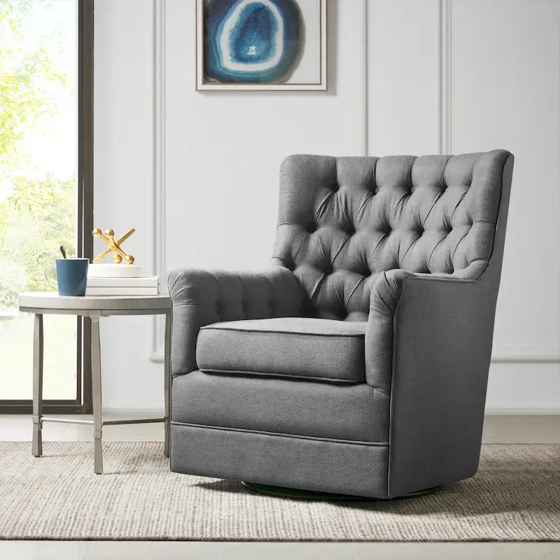 Tufted Swivel Glider Chair - Single Seat