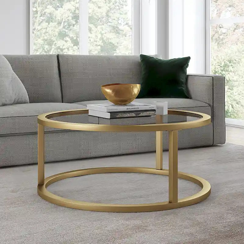 Silver Orchid Stossel Round Metal Coffee Table