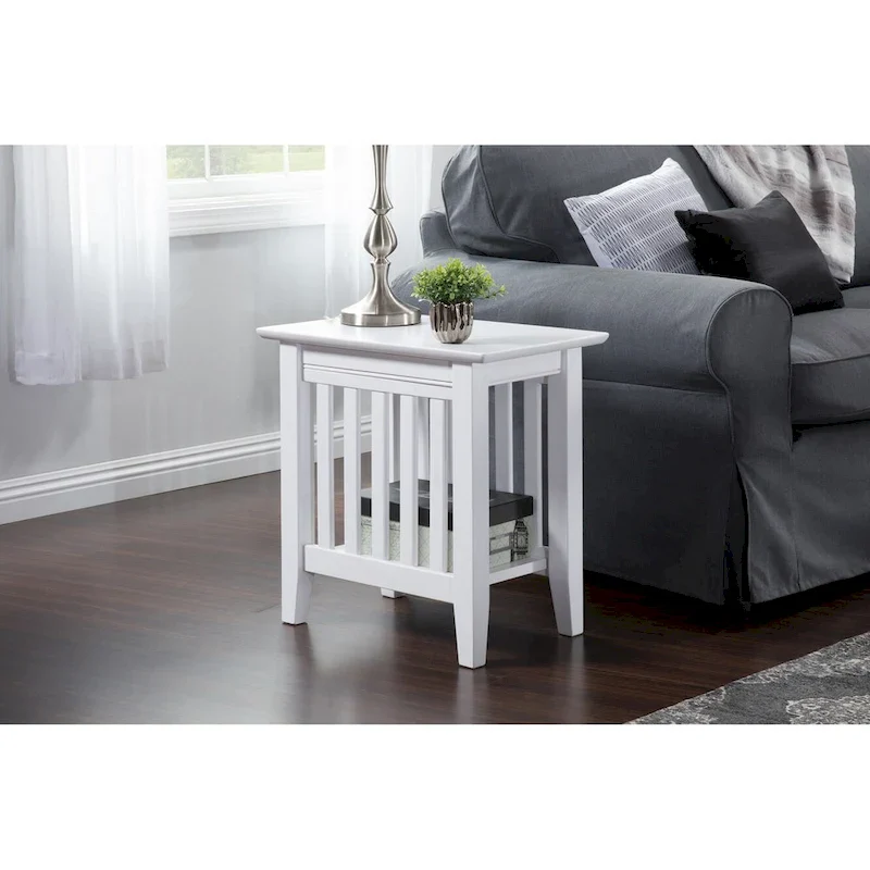 Mission Style Chair Side Table | Solid Wood, Craftsman End Table, Living Room