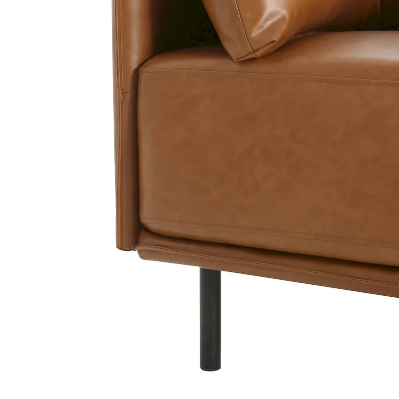 Brown 39.17 Accent Chair with Metal Legs