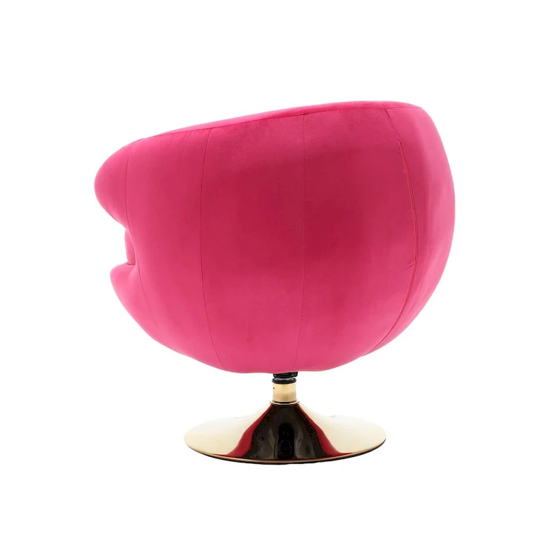 HOMEFUN Velvet 360 Degree Swivel Right Cuddle Barrel Accent Chairs