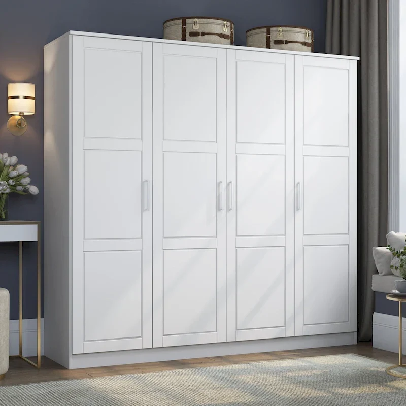 Solid Wood 4-Door Wardrobe Armoire 74.5