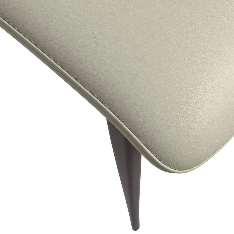 Dining Chair - Black Leather - Metal Legs