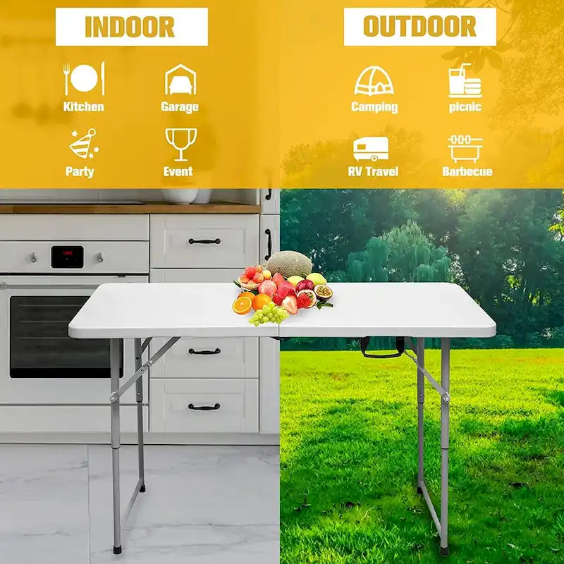 4 ft. Folding Table with Durable Resin Surface