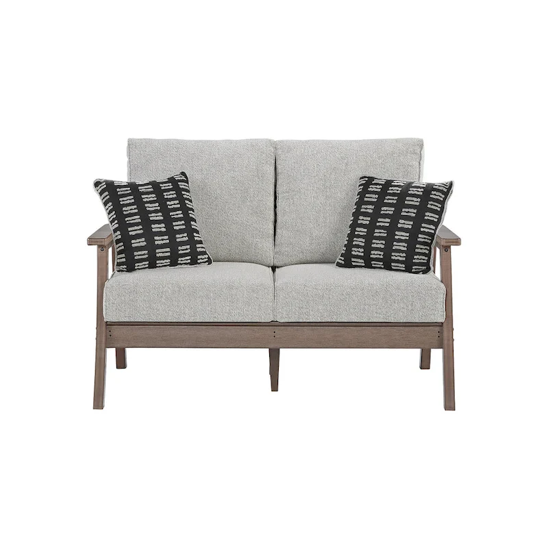 Signature Design by Ashley Emmeline Outdoor Poly All Weather Loveseat with Cushion - 56 W x 34 D x 34 H