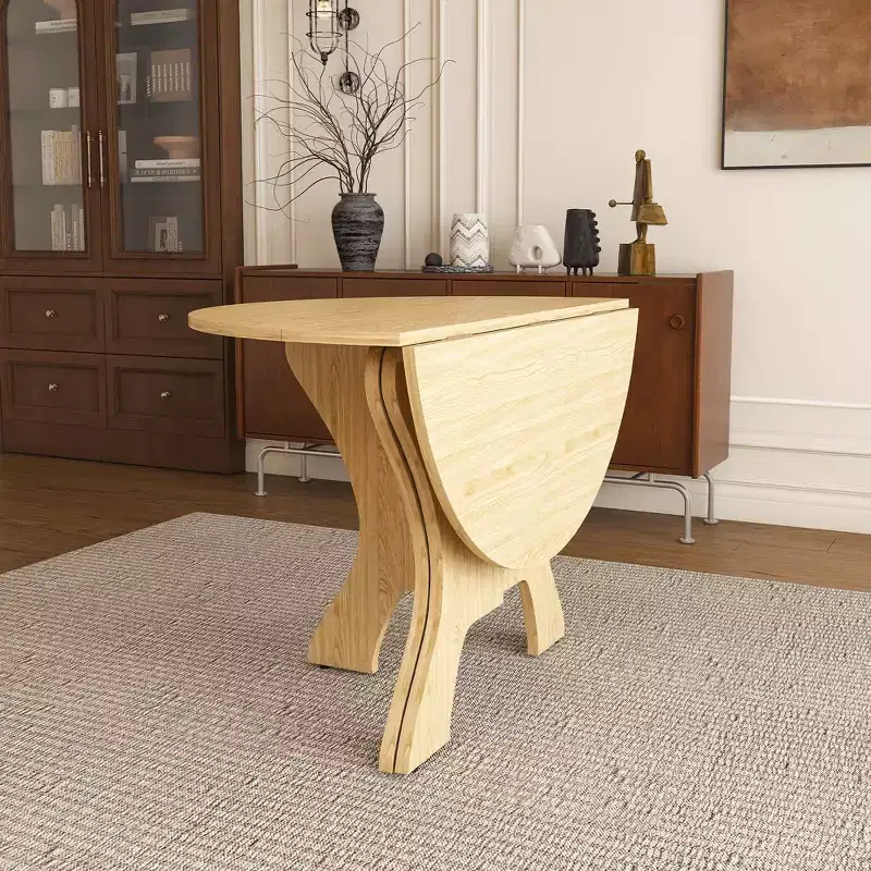 GDFStudio Mira Modern 43-Inch Folding Wood Round Dining Table