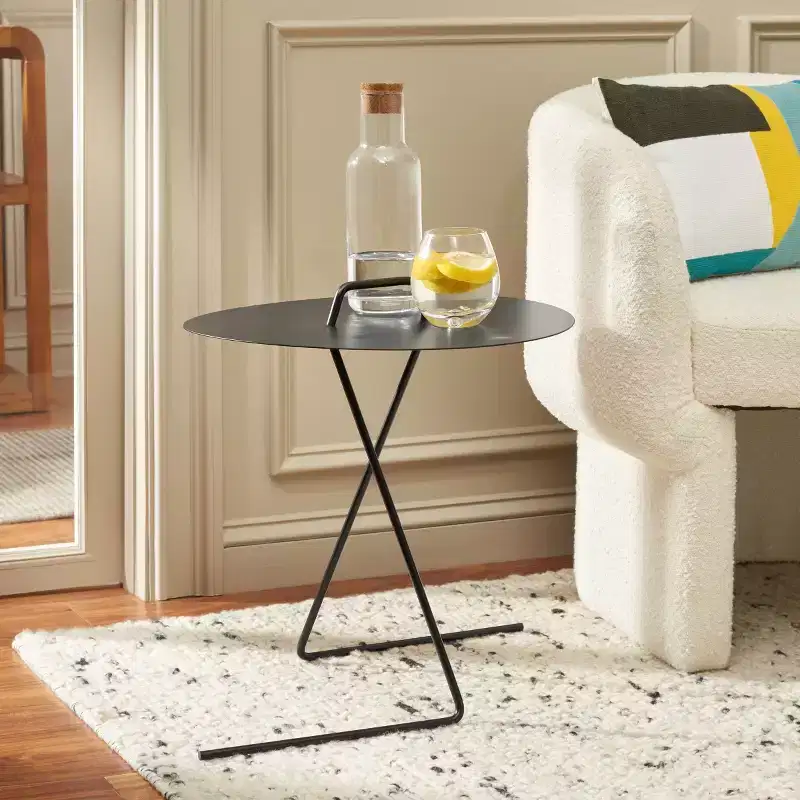 Medalia Side Table - ACC8008A - Matte Black - Safavieh