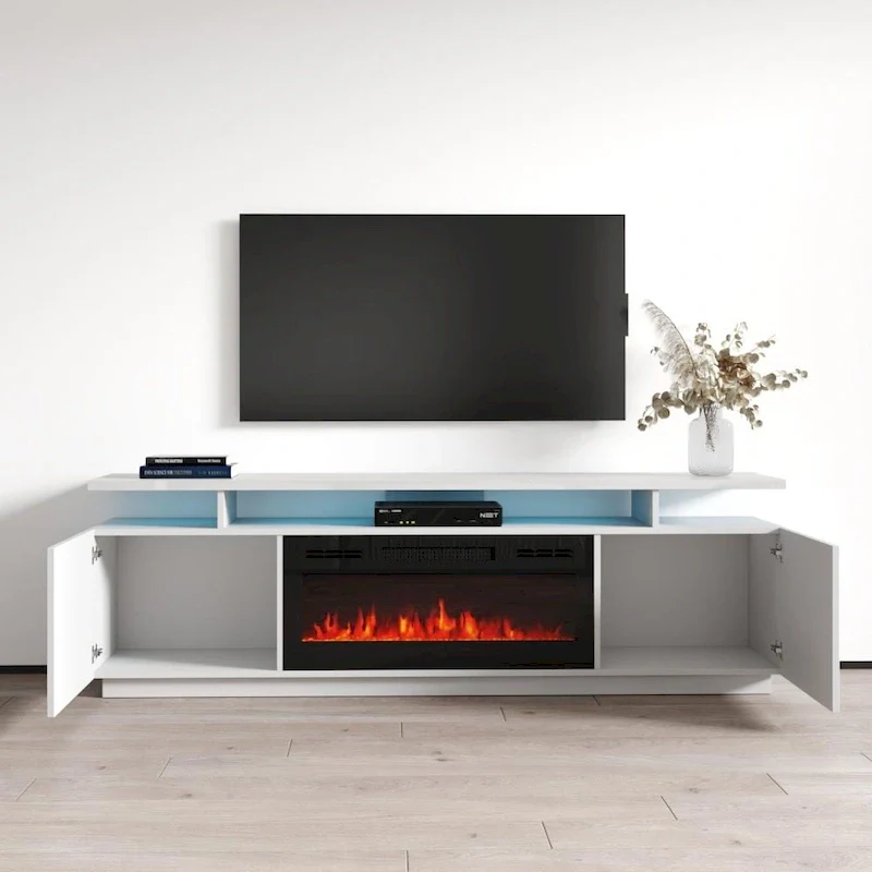 Eva Modern TV Stand with Electric Fireplace