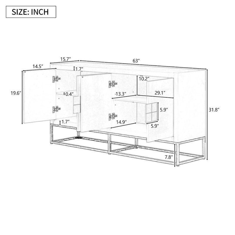 Sideboard with Adjustable Shelves