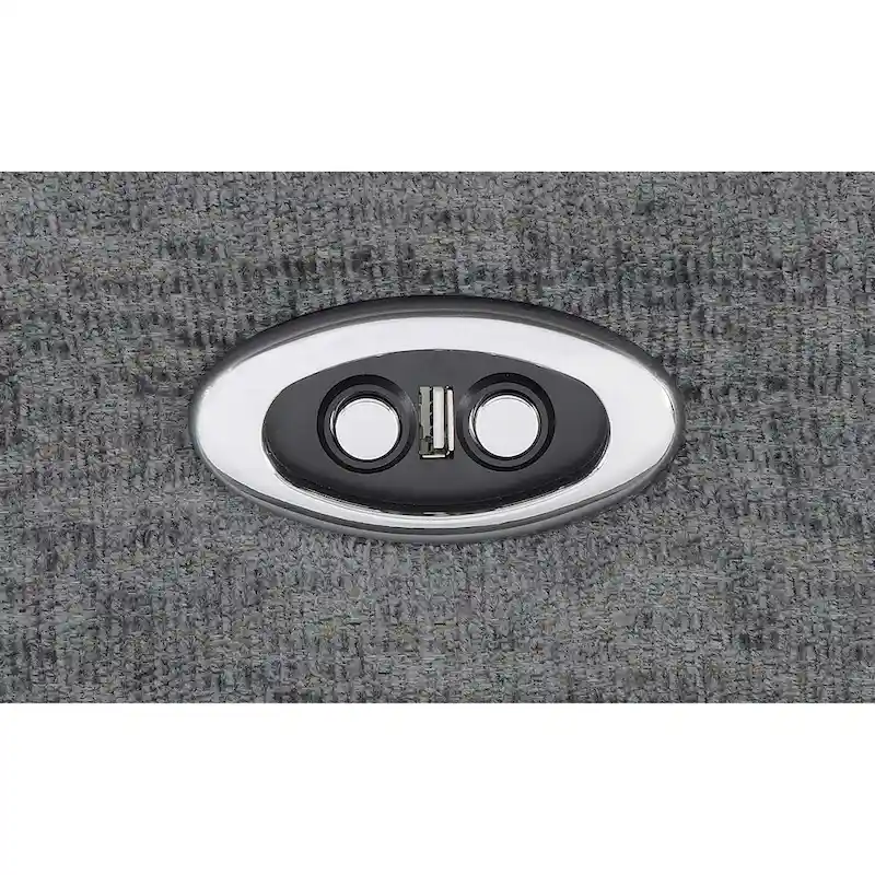 Diko 99 Inch Dual Power Recliner Sofa, Cushioned Tufted Seats, Gray Finish