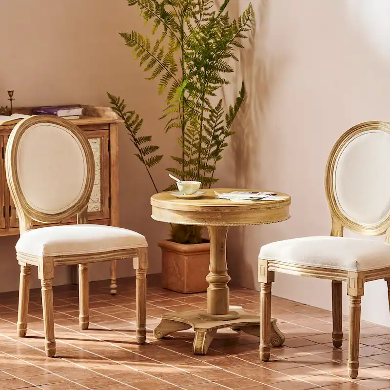 CO-Z King Louis XVI Upholstered Dining and Side Chairs, Set of 2