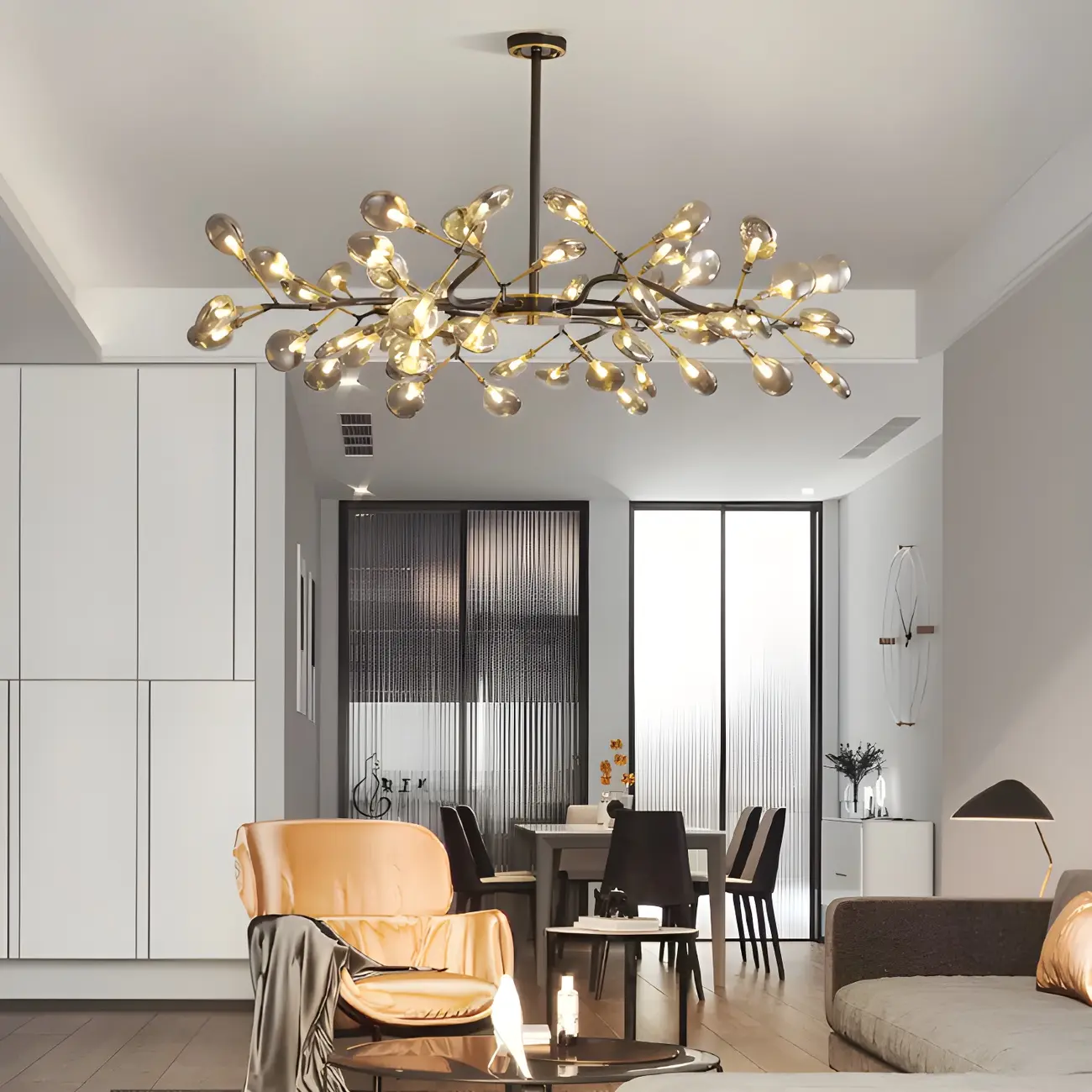 Modern Gold Metal Fireflies Island Pendant Light