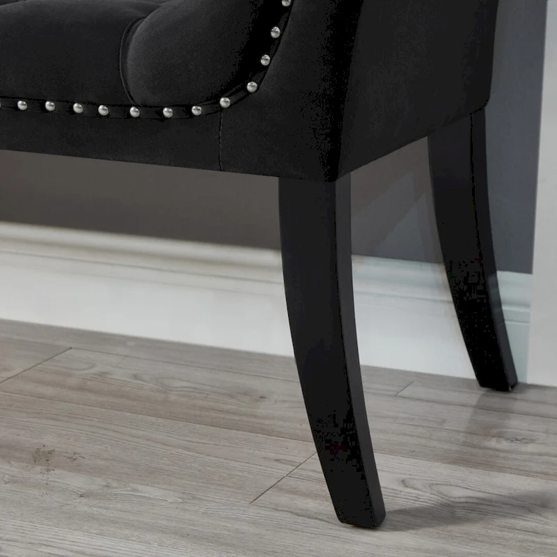 Upholstered Footrest Stool Rectangular Velvet fabric Accent Bench - 50.00L * 18.50W * 24.50H