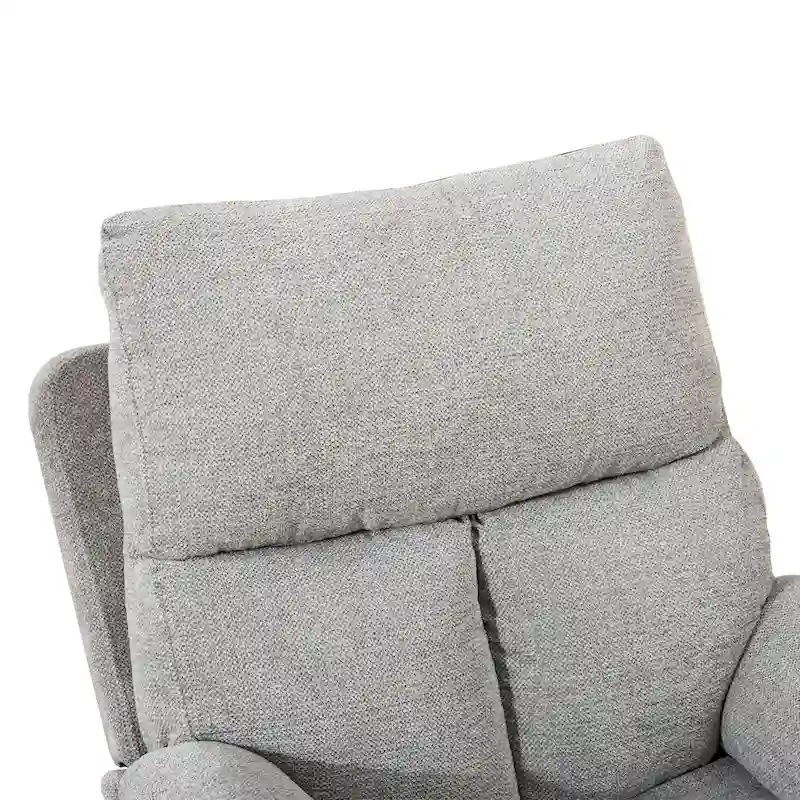 Fabric Overstuffed Swivel Rocker Manual Recliner Chair