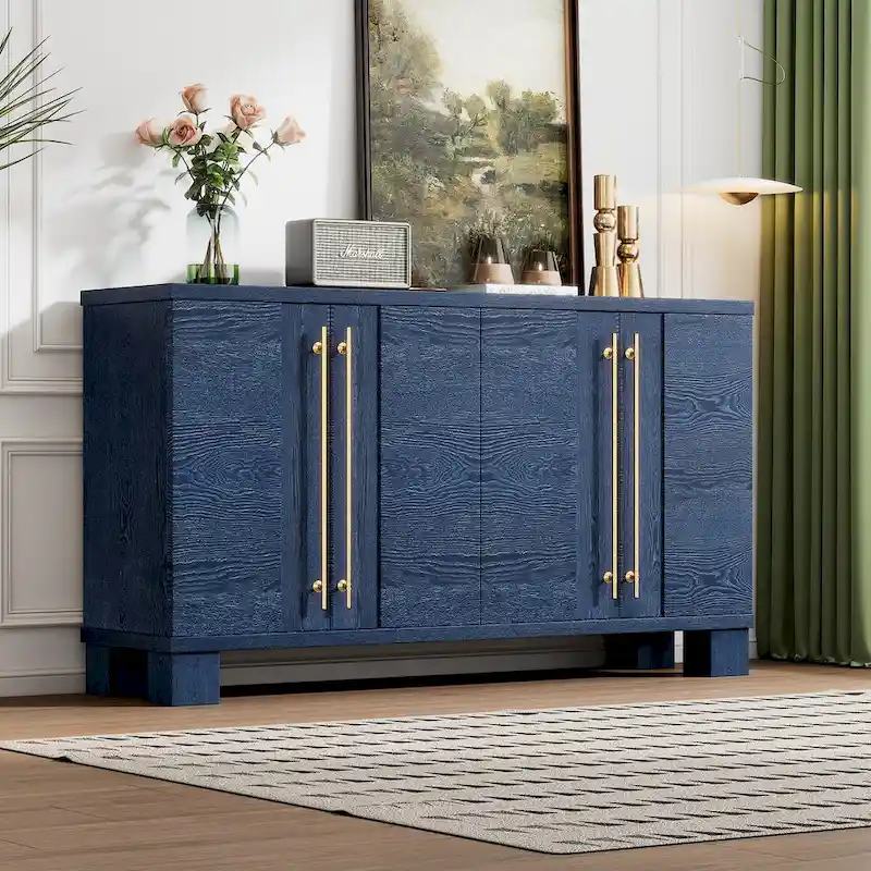 Wood Traditional Style Sideboard with Adjustable Shelves