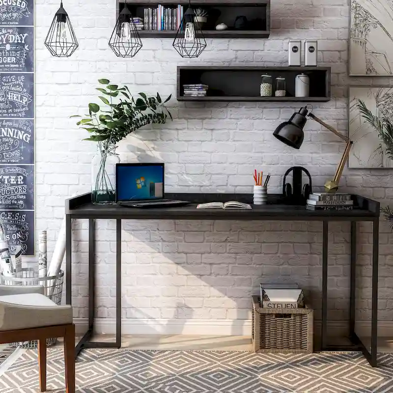 59-inch Metal Computer Desk with USBs by Furniture