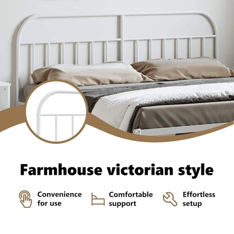 vidaXL 38.2 Inch Metal Headboard, Farmhouse Rustic Headboard Only