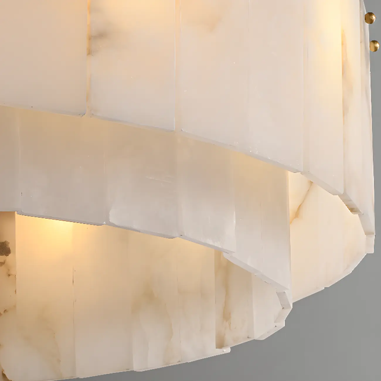 White Circular Alabaster Modern Ring Chandelier Light