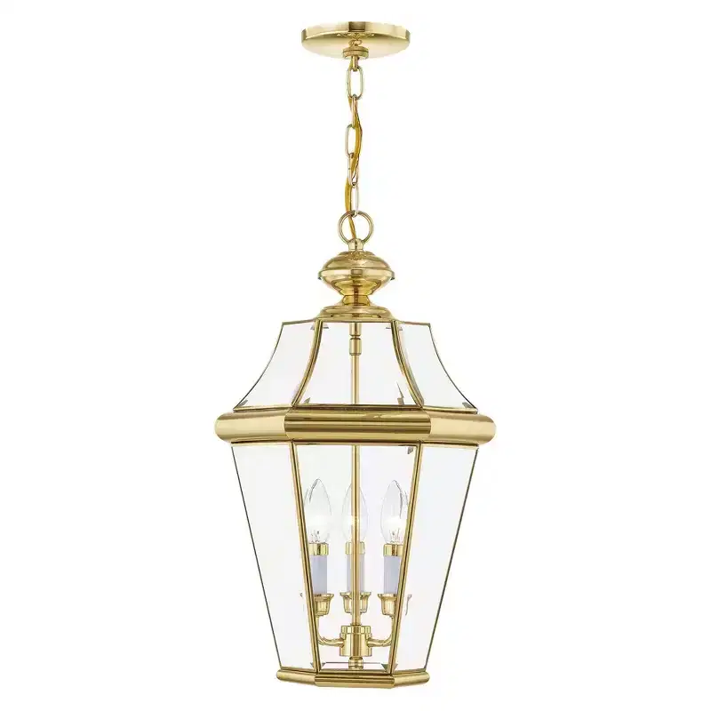 Livex Lighting Georgetown 3 - Light Pendant in Polished Brass