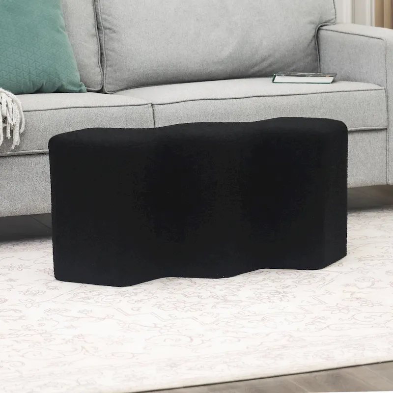 Velvet Polygon Ottoman Bench - 35 Long Footstool