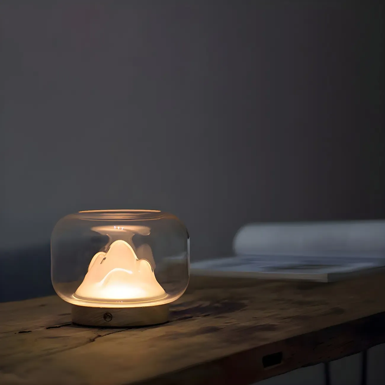 Unique Clear Glass Table Lamp Rechargeable for Bedroom