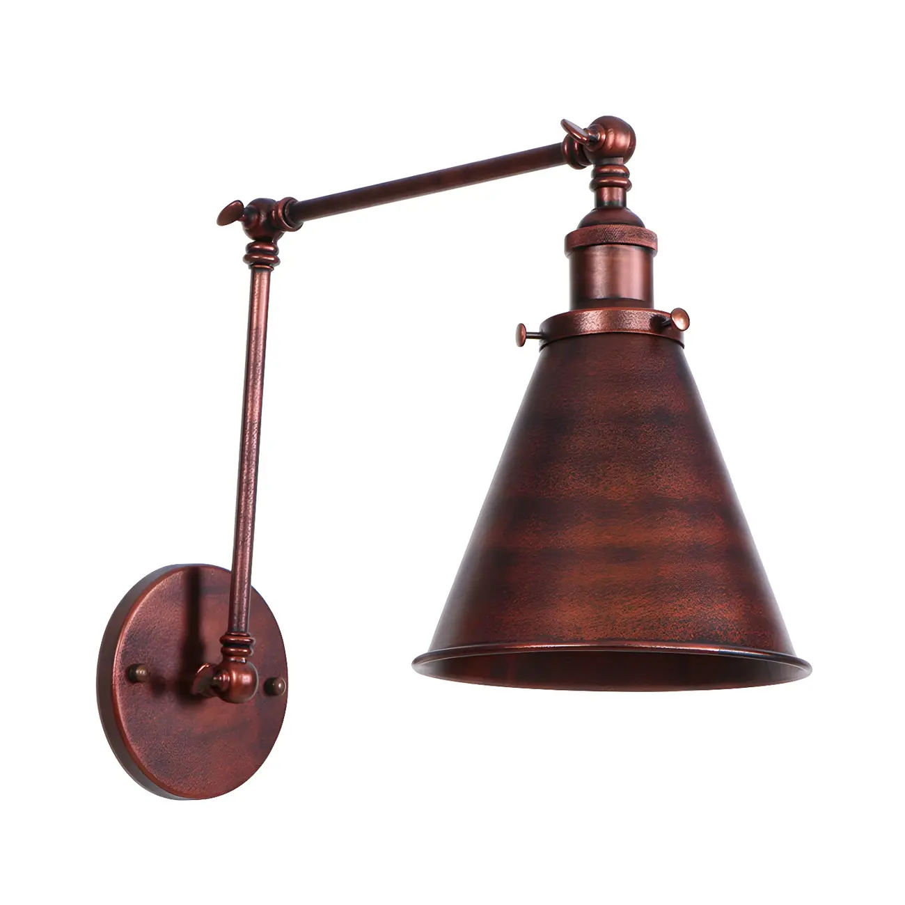 Industrial Metal Cone Swing Arm Wall Light