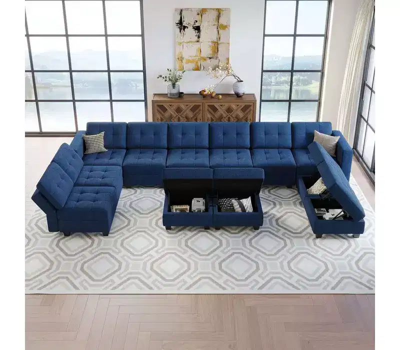 Belffin Modular Weave Sofa with Storage Seat (12 Seats + 10 Sides)