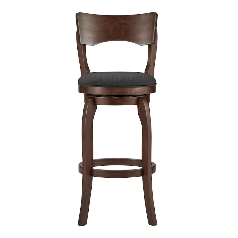 Lyla Swivel 29-inch Brown High Back Bar Height Barstool by iNSPIRE Q Classic