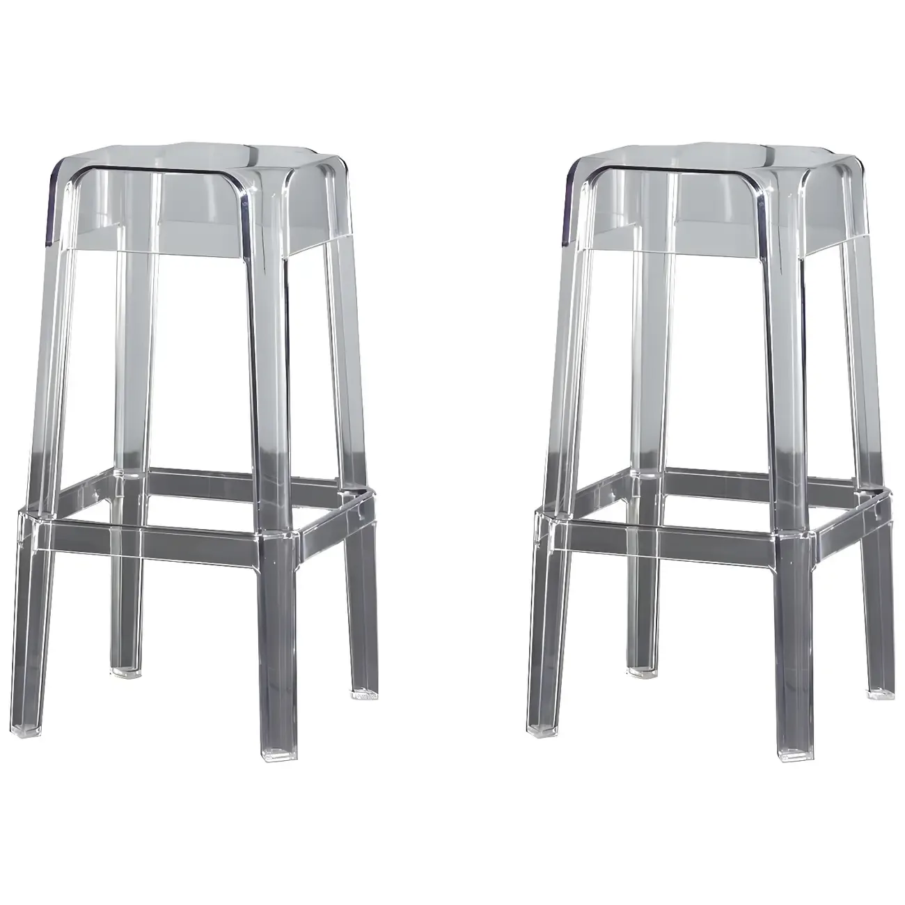 Modern Acrylic Four Legs Square Counter Bar Stool