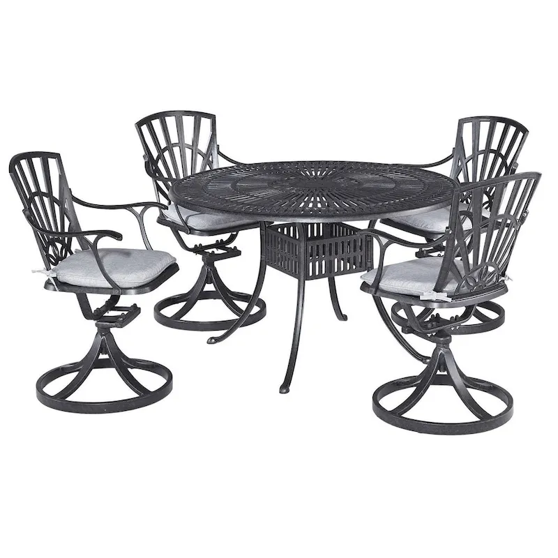 Grenada Charcoal Aluminum 5 Piece Outdoor Dining Set - 49