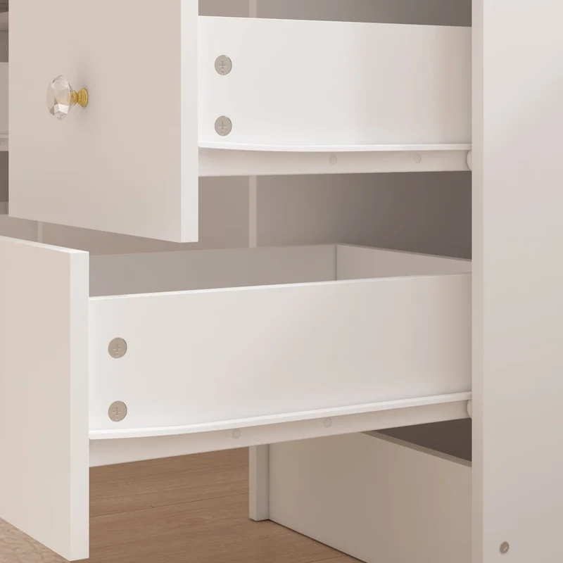 Luxurious LED Makeup Vanity with 9 Drawers Elegant Makeup Station