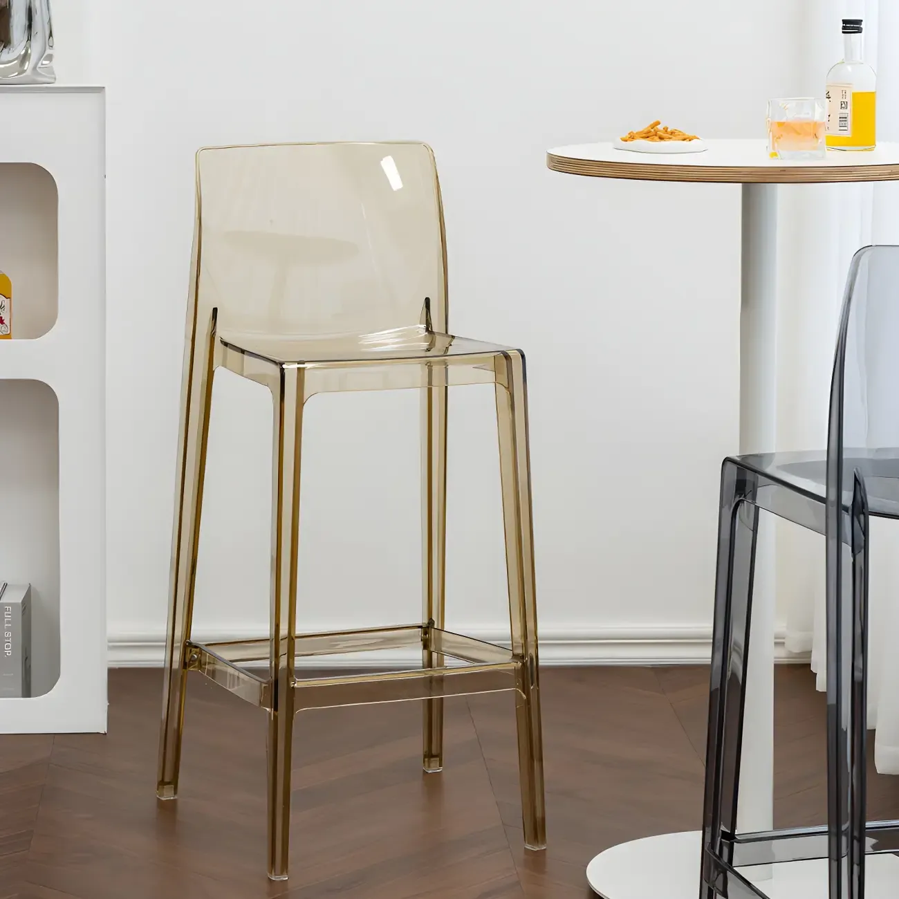 Modern Acrylic Transparent Stylish Rectangle Bar Stool