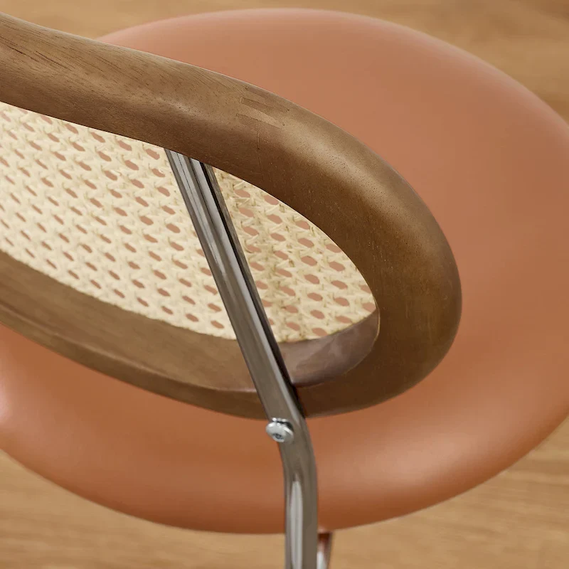 Art Leon Cane Back Faux Leather Upholstered Dining Chair (Set of 2)