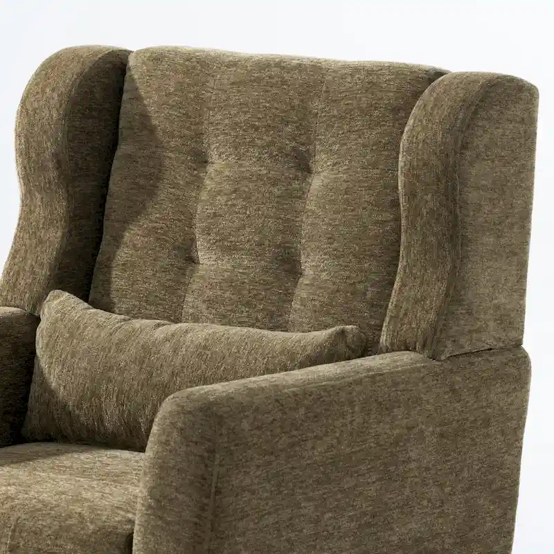 Olive Green 24.21  Button Tufted Arm Chair with Wood Legs