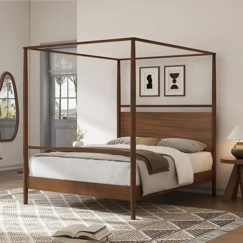 Modern Heritage Solid Wood Canopy Platform Bed