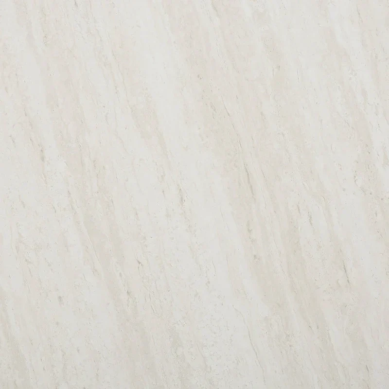 Faux Marble Round Coffee Table with Silver Finish