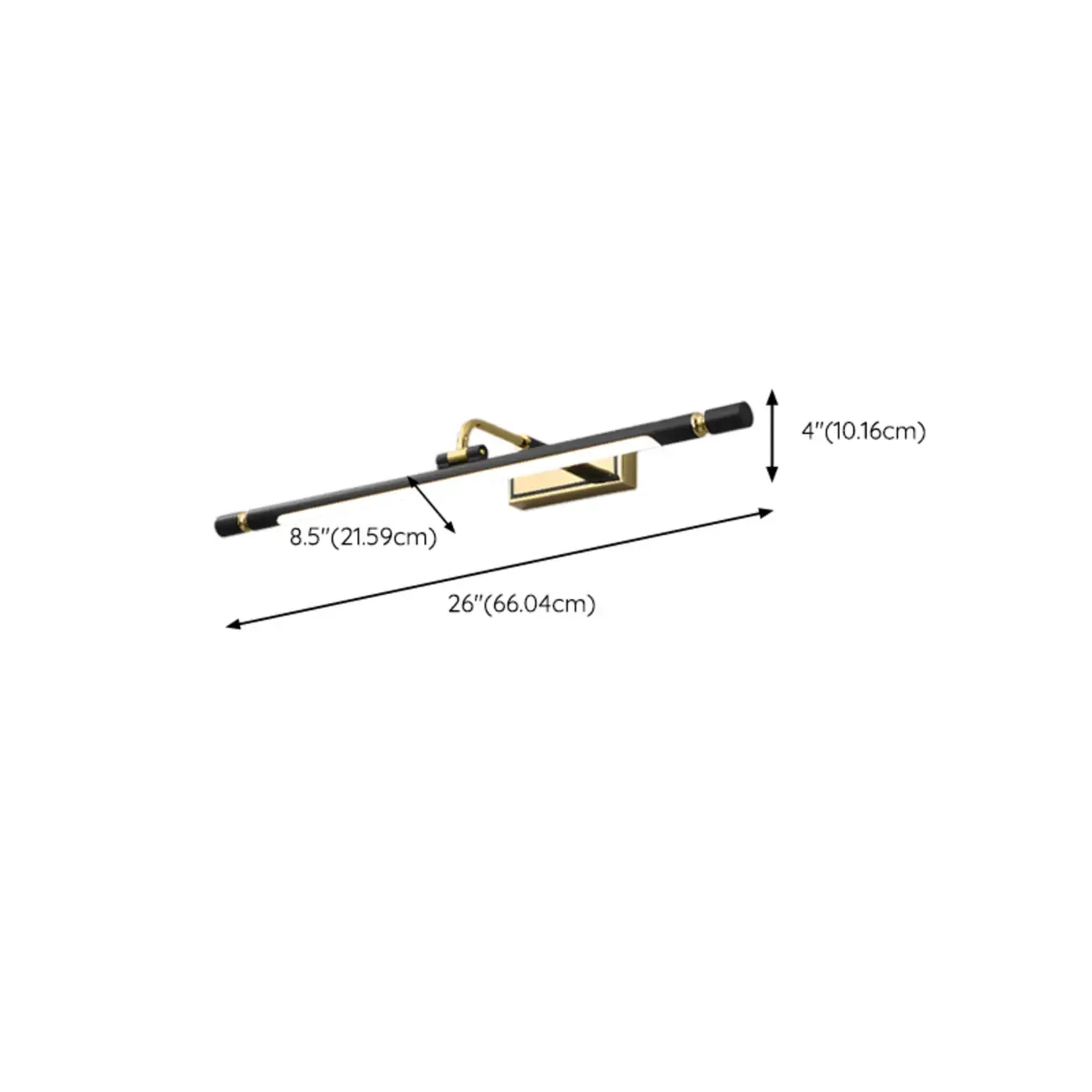 Modern linear LED Vanity Light Fixture with Black Lampshade