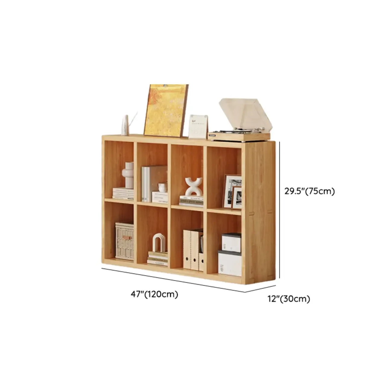 Modern Modular Rectangular Lateral Pine Wood Bookcase