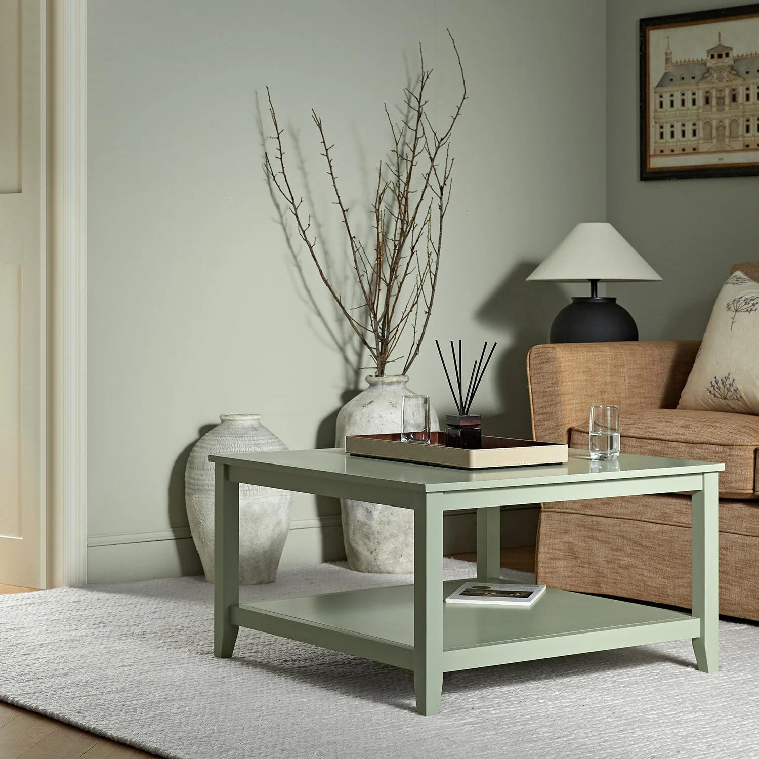 32 Square Coffee Table, Desert Sage
